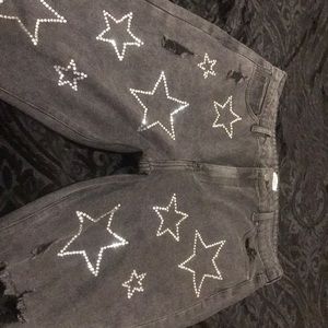Black Star rhinestone jeans